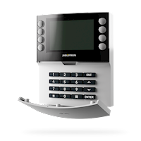 JA-155E Jablotron draadloos bediendeel met toetsenbord, 4x segment, LCD en RFID lezer (wit)