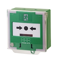 330PGL, alarmdrukknop PRO groen, LED, 3-polig, inclusief afdekraam