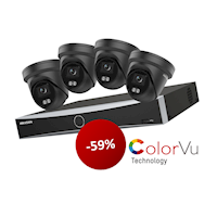 HIK CCTV001 Hikvision Set 4x 4MP ColorVu Black met 1x 'NXI' NVR 4-ch.